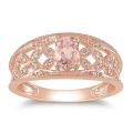 10k Pink Gold Morganite and 1/10ct TDW Diamond Ring (G-H, I2-I3)