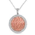 18k Pink and White Gold 3/5ct TDW Diamond Necklace (G-H, SI1-SI2)