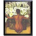 Diego Rivera 'Nude with Calla Lilies' Framed Canvas
