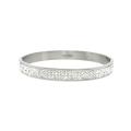 Stainless Steel Clear Crystal Pave Bangle Bracelet