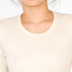 American Apparel Women's Baby Rib Long-sleeve Cream Tee 