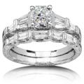 18k White Gold 1 3/4 ct TDW Certified Diamond Bridal Ring Set (G, VS2)