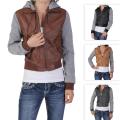 Miss Posh by Journee Junior's PU Leather Knit-sleeve Varsity Jacket