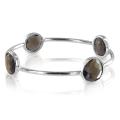 ELYA Designs Silverplated Smokey Quartz Bangle Bracelet