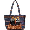Laurel Burch Dotted Cat Tapestry Zip Top Tote