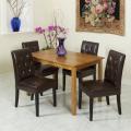 Natural Rectangular Table with 4 Brown Gentry Dining Chairs