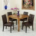 Natural Square Table with 4 Brown Gentry Dining Chairs