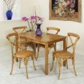 Natural Rectangular Table with 4 Brown Cross Back Chairs