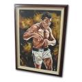 Muhammad Ali Hand Embellished Autographed Framed Canvas