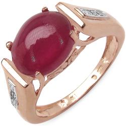 Malaika 4.70ctw 14K Rose Gold Overlay Silver Ruby & Topaz Ring