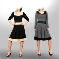 Evanese Women's Two-tone Long-sleeve Dress