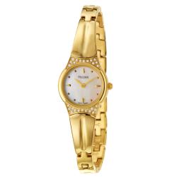 Pulsar Women's 'Crystal' Yellow Goldplated Stainless Steel Quartz Watch