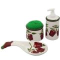Counter Top Nsf Country Apple 3-piece Soap Pump and Spoon Rest Countertop Set