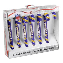 Minnesota Vikings Plastic Candy Cane Ornament Set