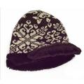 Muk Luks Women's Swirly Scrolls Fur Visor Beanie