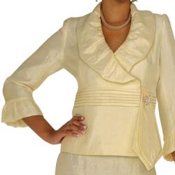 Divine Apparel Missy Shimmer Fabic Skirt Suit
