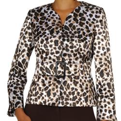 Divine Apparel Missy Belted Animal Print Pant Suit