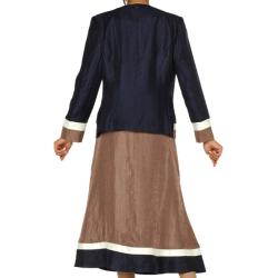 Divine Apparel Women's Colorblock 3-piece Skirt Suit