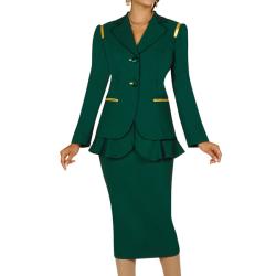 Divine Apparel Missy Double Peplum Jacket Skirt Suit
