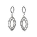 Sterling Silver 1/4ct TDW Diamond Marquise Drop Earrings (J-K, I3)