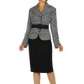 Divine Apparel Belted Animal Print Skirt Suit