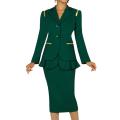 Divine Apparel Women's Plus Size Double Peplum Jacket Skirt Suit
