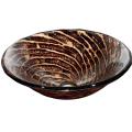 Vigo Above The Counter Chocolate Swirl Round Tempered Glass Vessel Sink