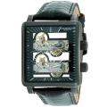 Akribos XXIV Men's Dual Time Mechanical Skeleton Strap Watch