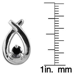 10k White Gold 1/6ct TDW Black Diamond Open Teardrop Earrings