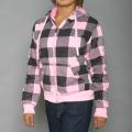 Level Sportswear Women's Pink/Black Plaid Hoodie Jacket