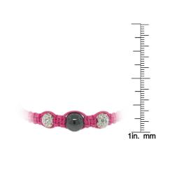 Hematite and White Crystal Pink Bracelet