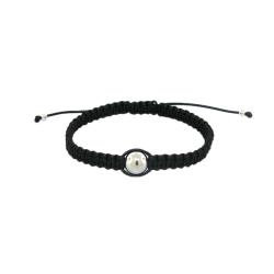 Sterling Silver Bead Black Bracelet
