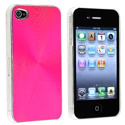 Hot Pink Aluminum Rear Snap-on Case for Apple iPhone 4 AT&T/ Verizon