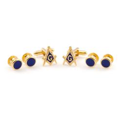 Cuff Daddy Goldplated Masonic Formal Cuff Link Set