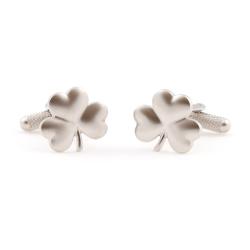 Cuff Daddy Silvertone Clover Cuff Links