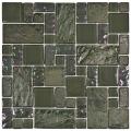 SomerTile 11.75-in Oasis Versailles Ivy Glass/ Ceramic Mosaic Tiles (Pack of 10)