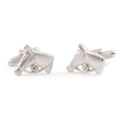 Cuff Daddy Silvertone Horse Lover Cuff Links