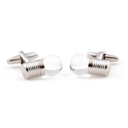 Cuff Daddy Silvertone Lightbulb Cuff Links