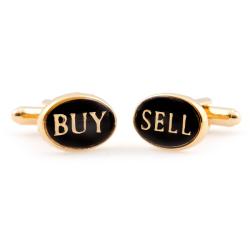 Cuff Daddy Goldtone 'Buy Sell' Cufflinks
