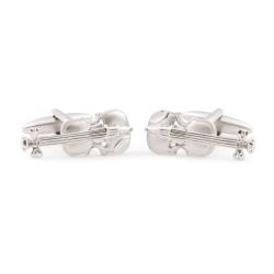 Cuff Daddy Silvertone Violin Cufflinks