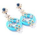 Michael Valitutti Two-tone Turquoise and London Blue Topaz Earrings