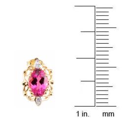 Michael Valitutti 14k Gold Brazilian Pink Tourmaline and Diamond Accent Earrings
