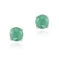 Glitzy Rocks Sterling Silver 6-mm Emerald Stud Earrings