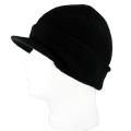 H2W Black Stretch Knit Unisex Visor Beanie