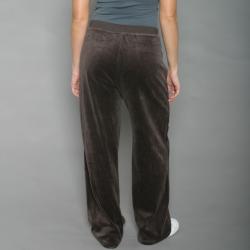 Ellen Tracy Women's Espresso Velour Track Pants 