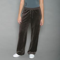 Ellen Tracy Women's Espresso Velour Track Pants 