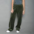 Ellen Tracy Women's Olive Velour Track Pants