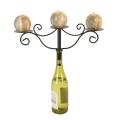 Wrought Iron Wine Bottle 3-candle Chandelier