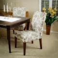 Tan Floral Print Dining Chairs (Set of 2)