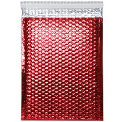 Red Metallic Open End Bubble Mailers (Pack of 12)